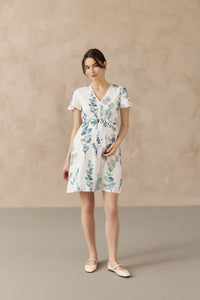 FOLIAGE FRONT ZIP NURSING DRESS