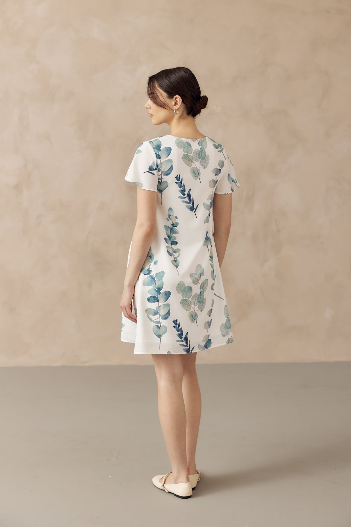 FOLIAGE FRONT ZIP NURSING DRESS