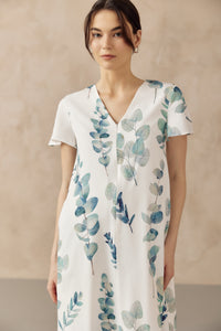 FOLIAGE FRONT ZIP NURSING DRESS