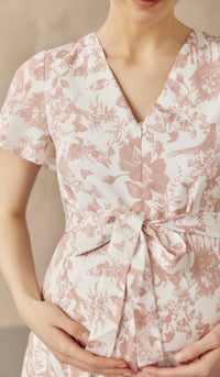 KIN CROCHET TRIM NURSING DRESS PINK