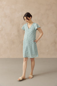 IRINA CROCHET FRONT ZIP NURSING DRESS TURQUOISE