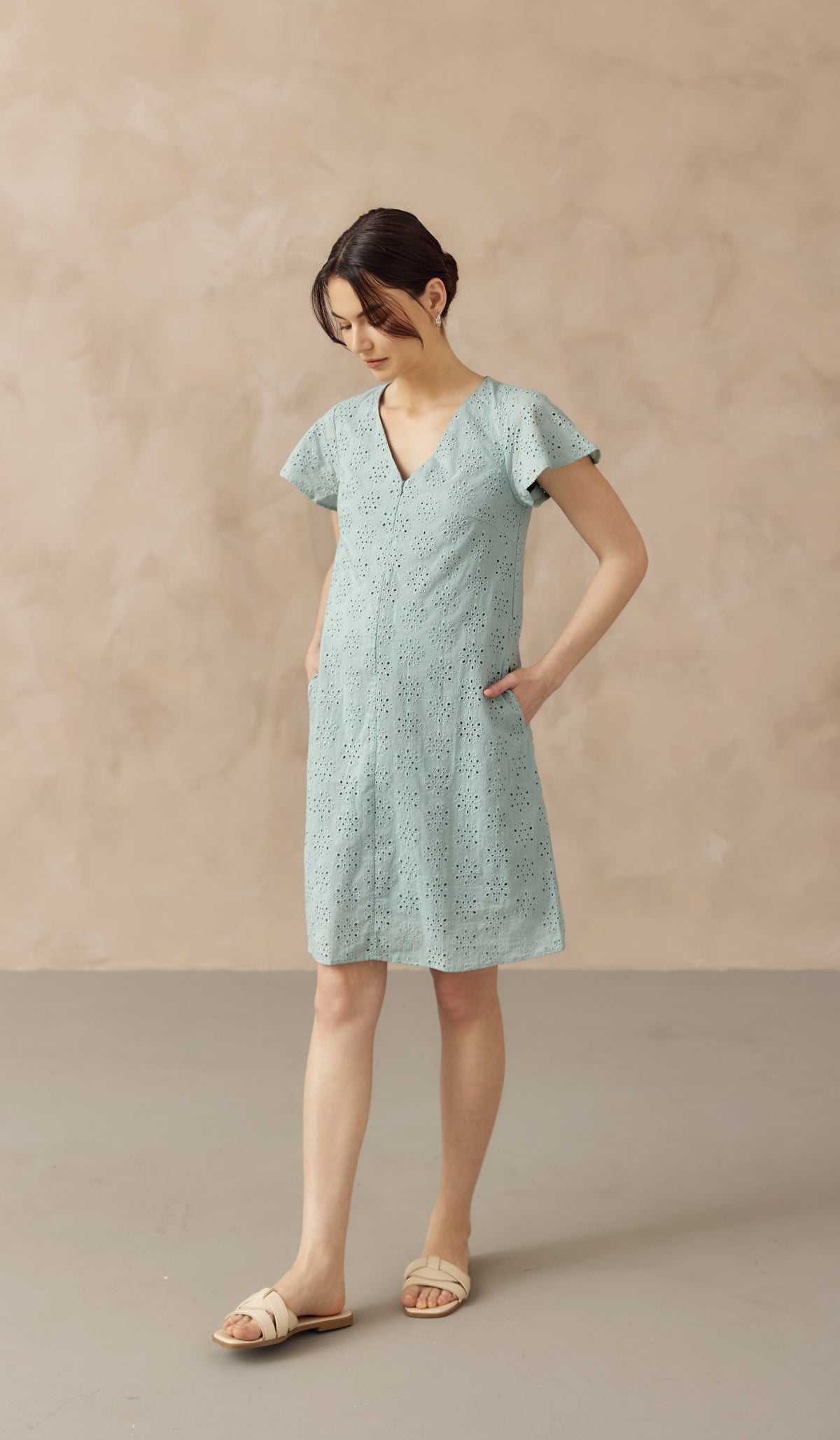 IRINA CROCHET FRONT ZIP NURSING DRESS TURQUOISE
