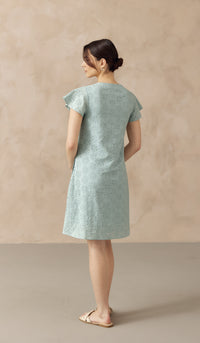 IRINA CROCHET FRONT ZIP NURSING DRESS TURQUOISE