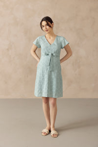 IRINA CROCHET FRONT ZIP NURSING DRESS TURQUOISE