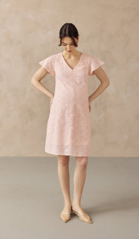 IRINA CROCHET FRONT ZIP NURSING DRESS PINK