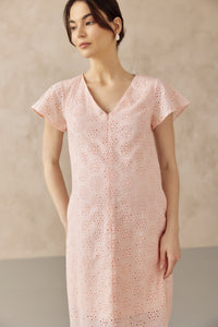 IRINA CROCHET FRONT ZIP NURSING DRESS PINK