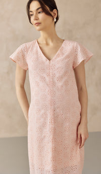 IRINA CROCHET FRONT ZIP NURSING DRESS PINK