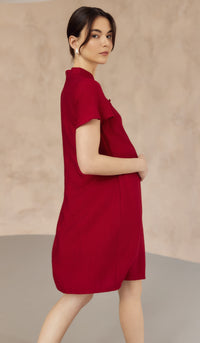 LUNA NURSING CHEONGSAM DRESS RED