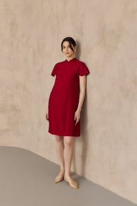 LUNA NURSING CHEONGSAM DRESS RED
