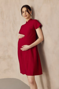 LUNA NURSING CHEONGSAM DRESS RED