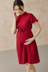 LUNA NURSING CHEONGSAM DRESS RED