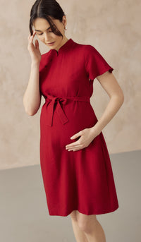 LUNA NURSING CHEONGSAM DRESS RED
