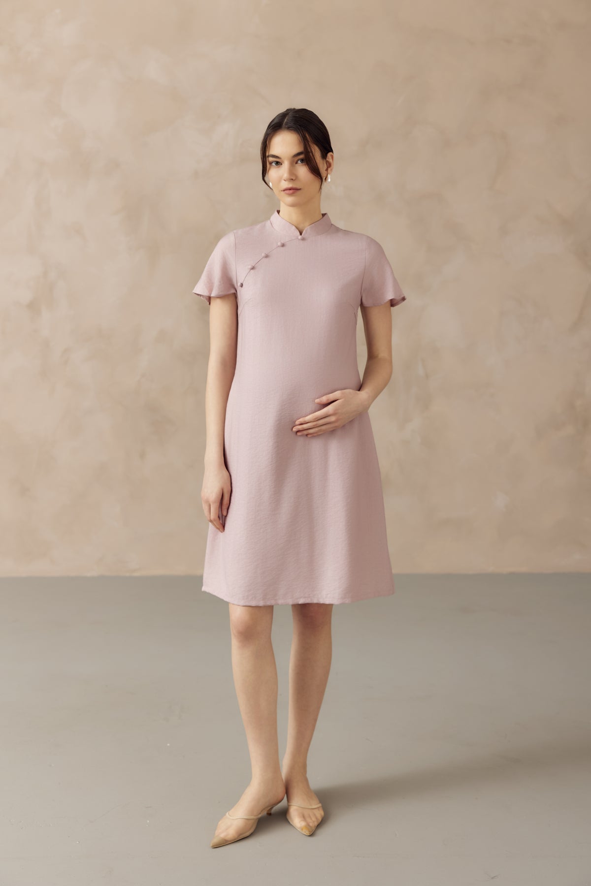 LUNA NURSING CHEONGSAM DRESS PINK
