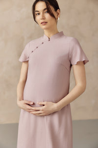 LUNA NURSING CHEONGSAM DRESS PINK