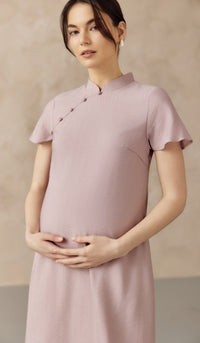 LUNA NURSING CHEONGSAM DRESS PINK