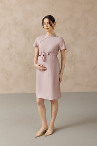 LUNA NURSING CHEONGSAM DRESS PINK