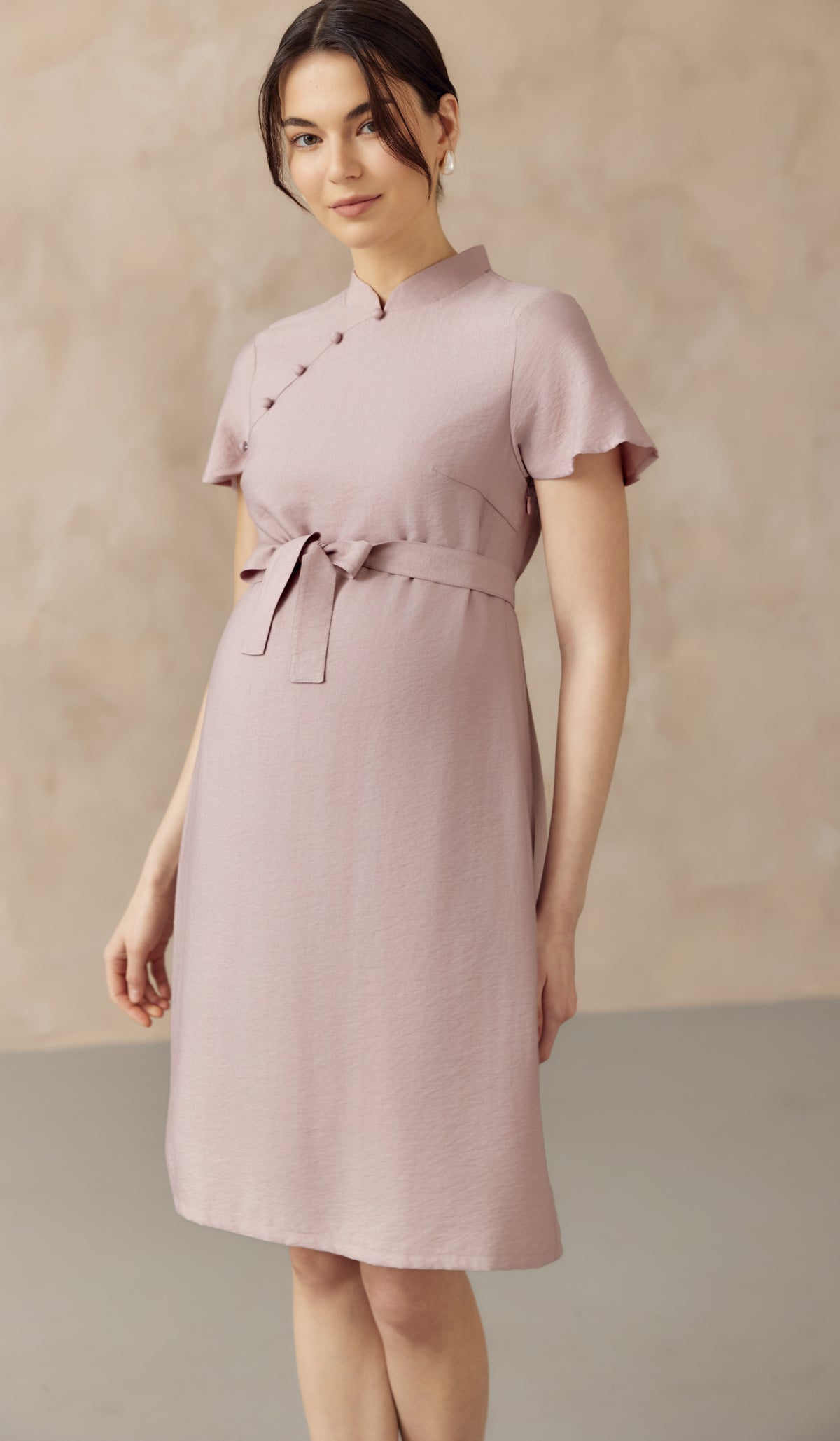 LUNA NURSING CHEONGSAM DRESS PINK