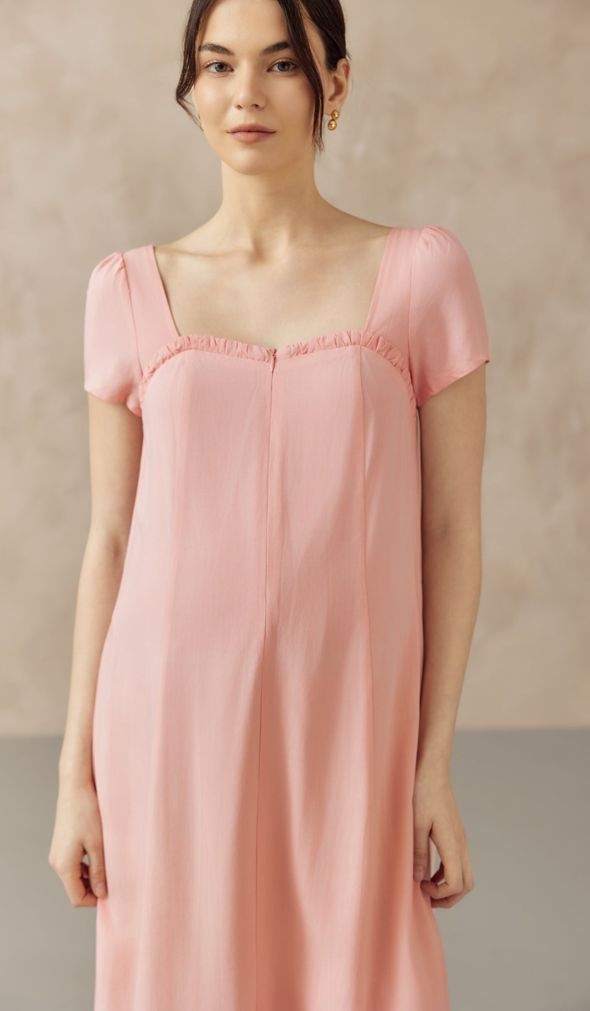FARAH SWEETHEART NECKLINE NURSING DRESS PINK