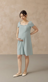 FARAH SWEETHEART NECKLINE NURSING DRESS SEAFOAM