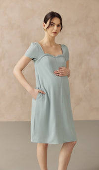 FARAH SWEETHEART NECKLINE NURSING DRESS SEAFOAM