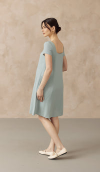 FARAH SWEETHEART NECKLINE NURSING DRESS SEAFOAM