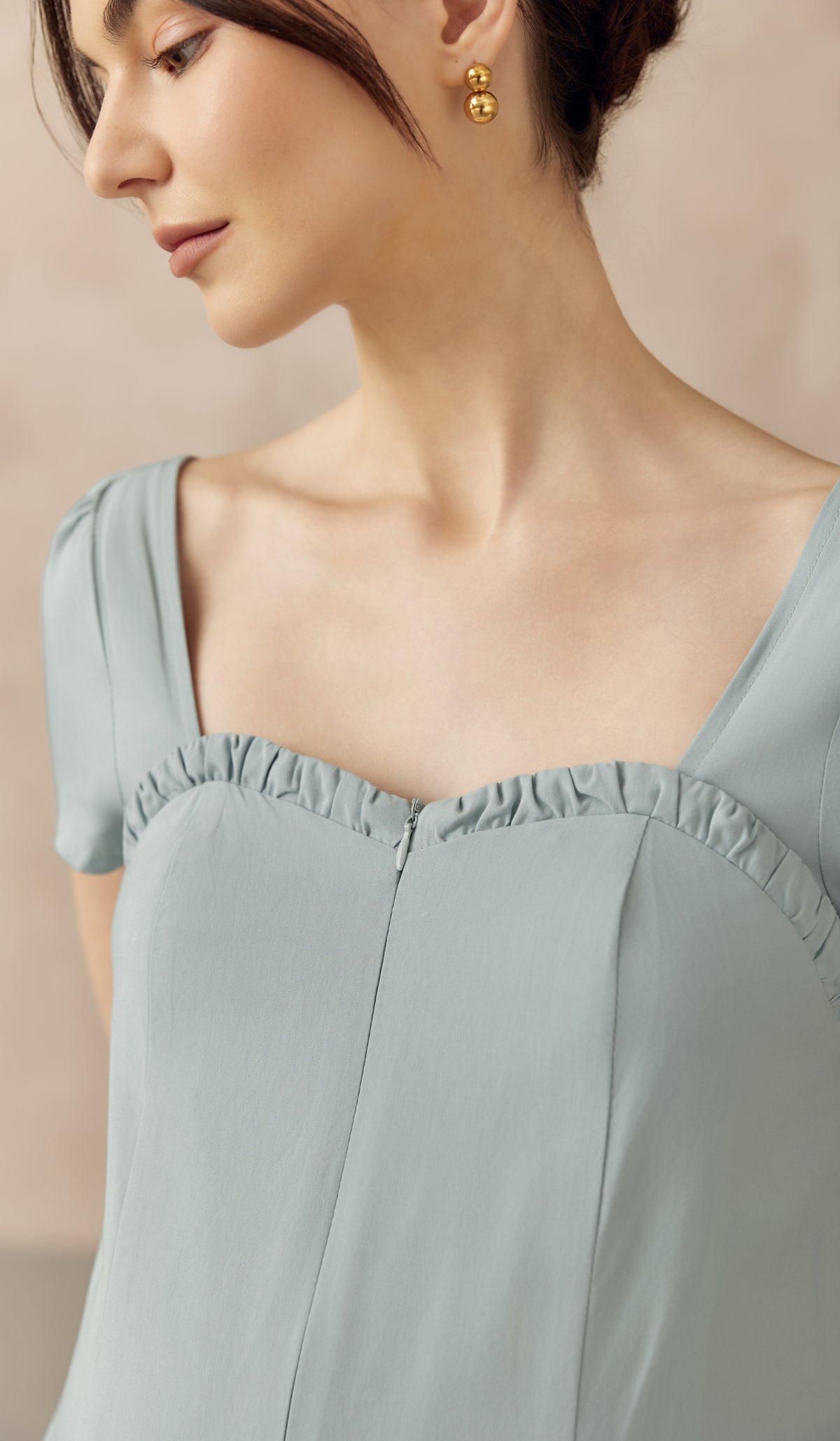 FARAH SWEETHEART NECKLINE NURSING DRESS SEAFOAM