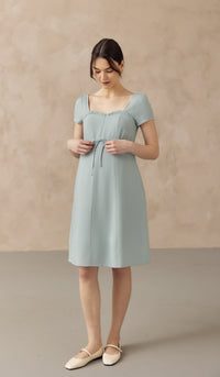 FARAH SWEETHEART NECKLINE NURSING DRESS SEAFOAM