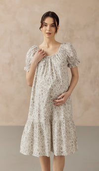 CHIARA ELASTIC NECKLINE DRESS CREAM