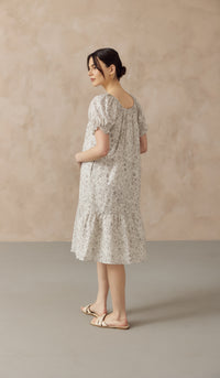 CHIARA ELASTIC NECKLINE DRESS CREAM