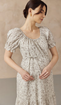 CHIARA ELASTIC NECKLINE DRESS CREAM