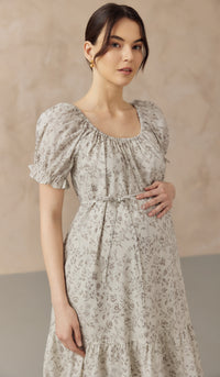 CHIARA ELASTIC NECKLINE DRESS CREAM