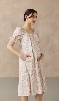 CHIARA ELASTIC NECKLINE DRESS LILAC