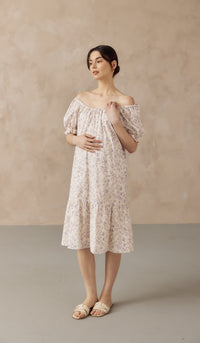 CHIARA ELASTIC NECKLINE DRESS LILAC