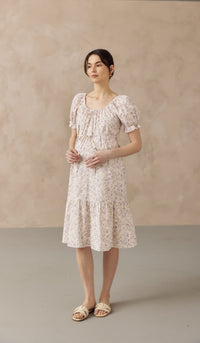 CHIARA ELASTIC NECKLINE DRESS LILAC