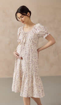 CHIARA ELASTIC NECKLINE DRESS LILAC