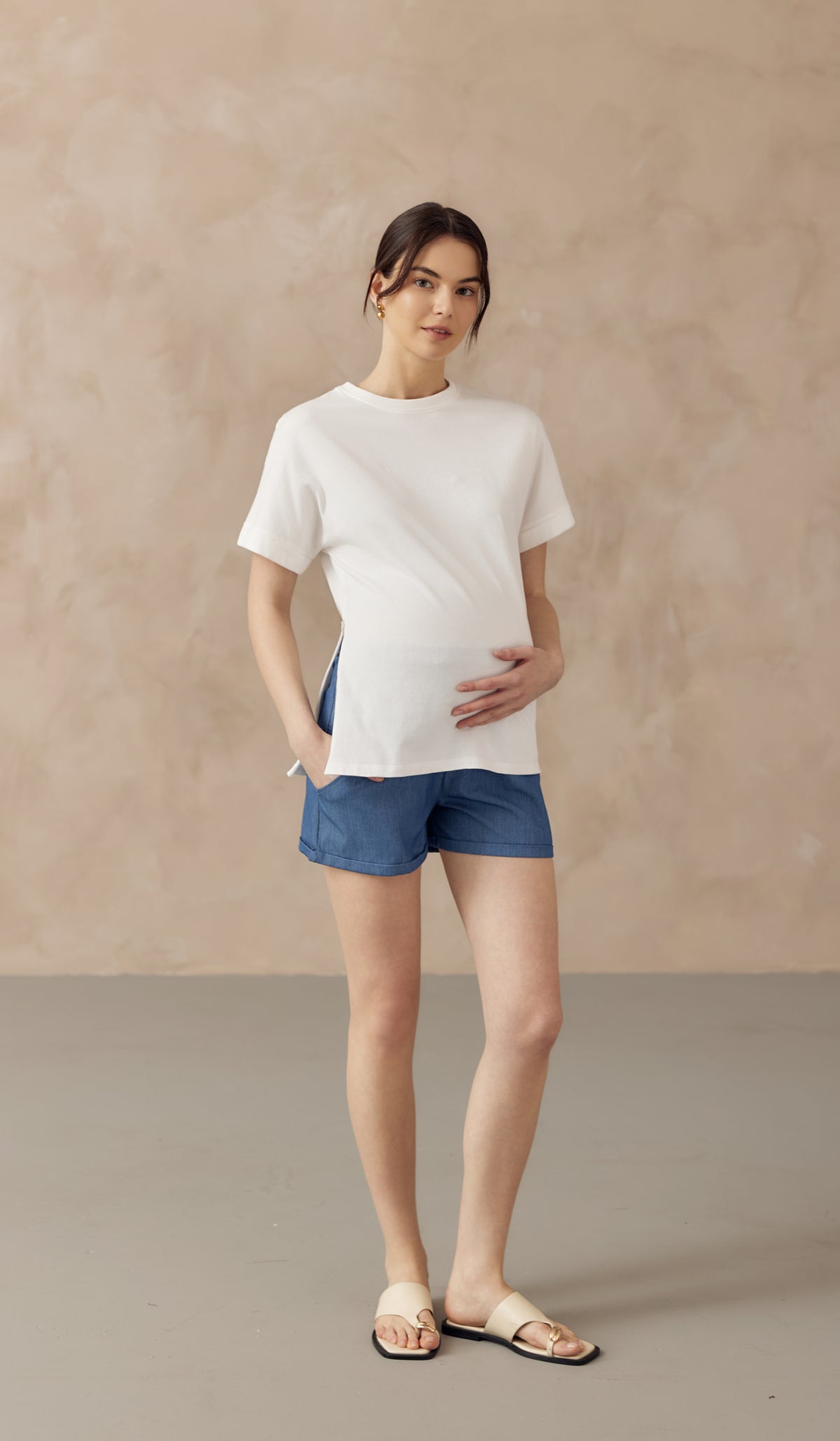 AINSLEY NURSING TEE WHITE