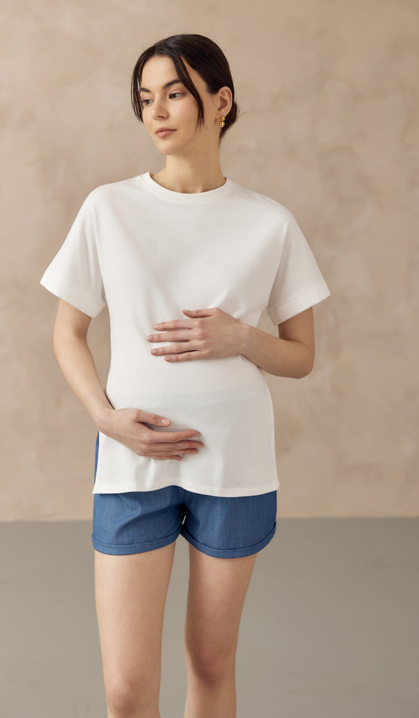 AINSLEY NURSING TEE WHITE