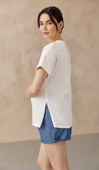 AINSLEY NURSING TEE WHITE