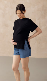AINSLEY NURSING TEE BLACK