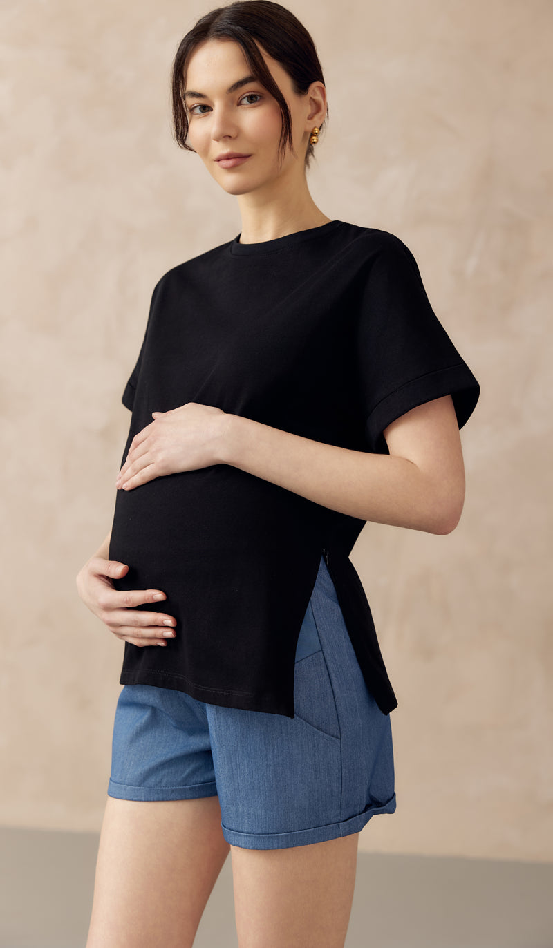 AINSLEY NURSING TEE BLACK