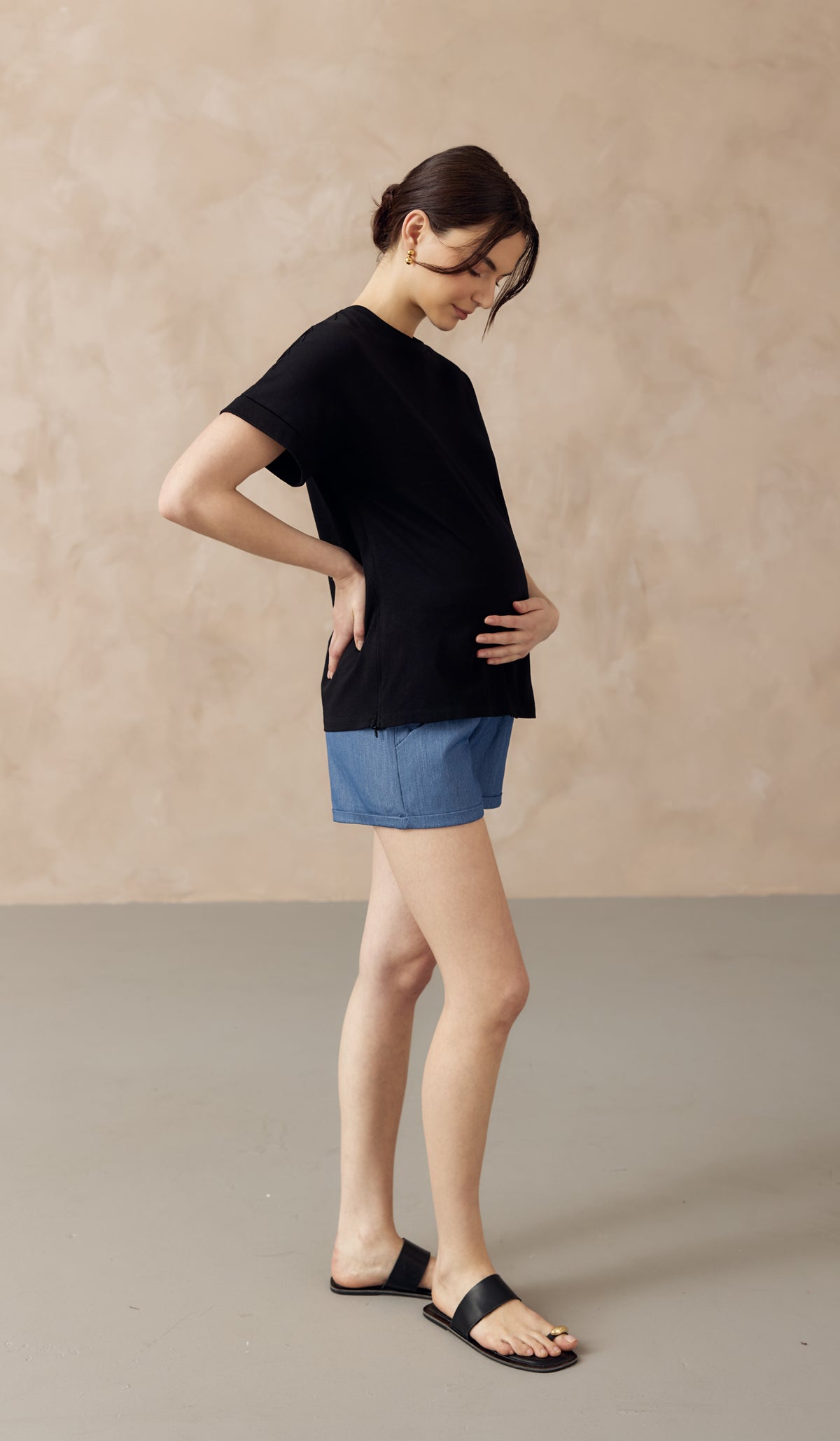 AINSLEY NURSING TEE BLACK