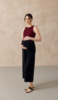 HANNAH ELASTICATED CREPE PANTS BLACK