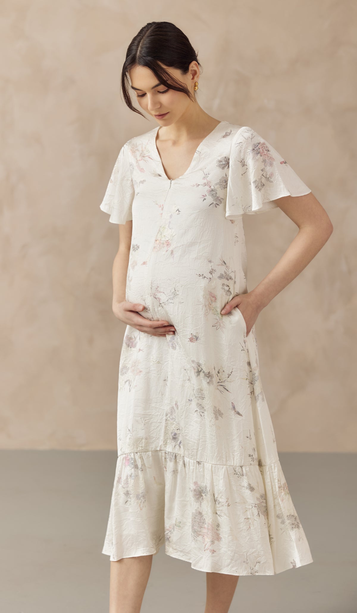 CLEO FLORAL NURSING DRESS
