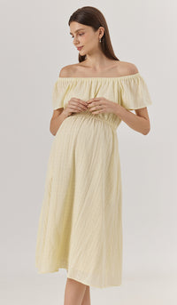 AMARA ELASTIC NECKLINE DRESS YELLOW