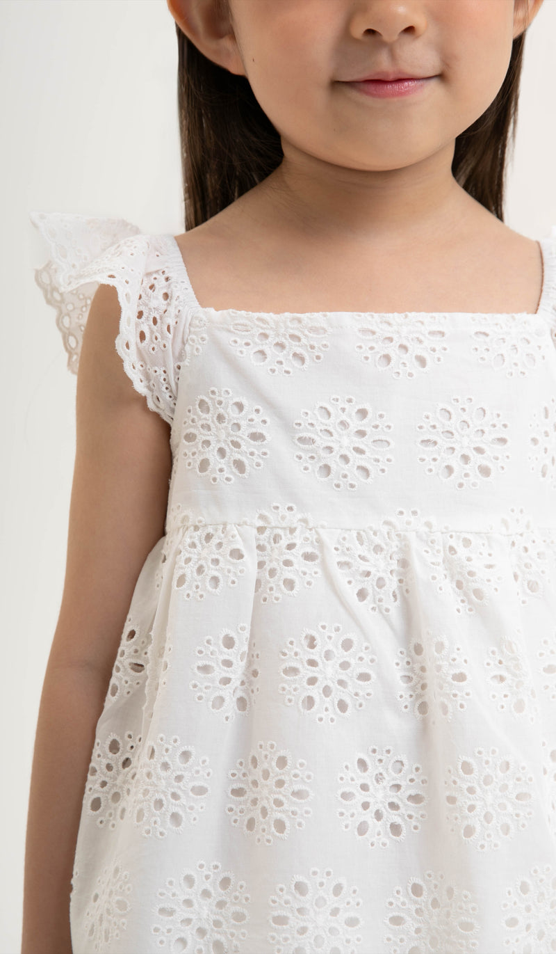 ISLA KIDS CROCHET DRESS WHITE