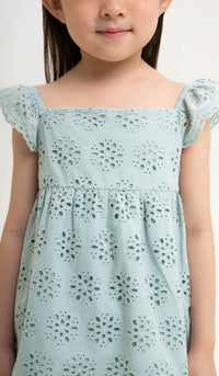 ISLA KIDS CROCHET DRESS TURQUOISE