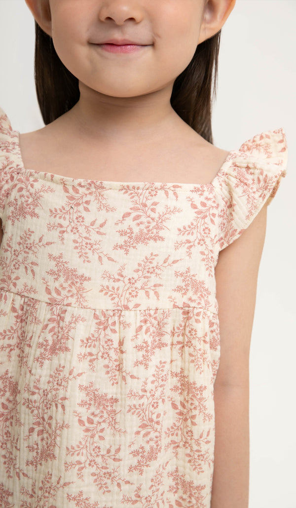 DIONE FLORAL KIDS PRINTED DRESS PINK