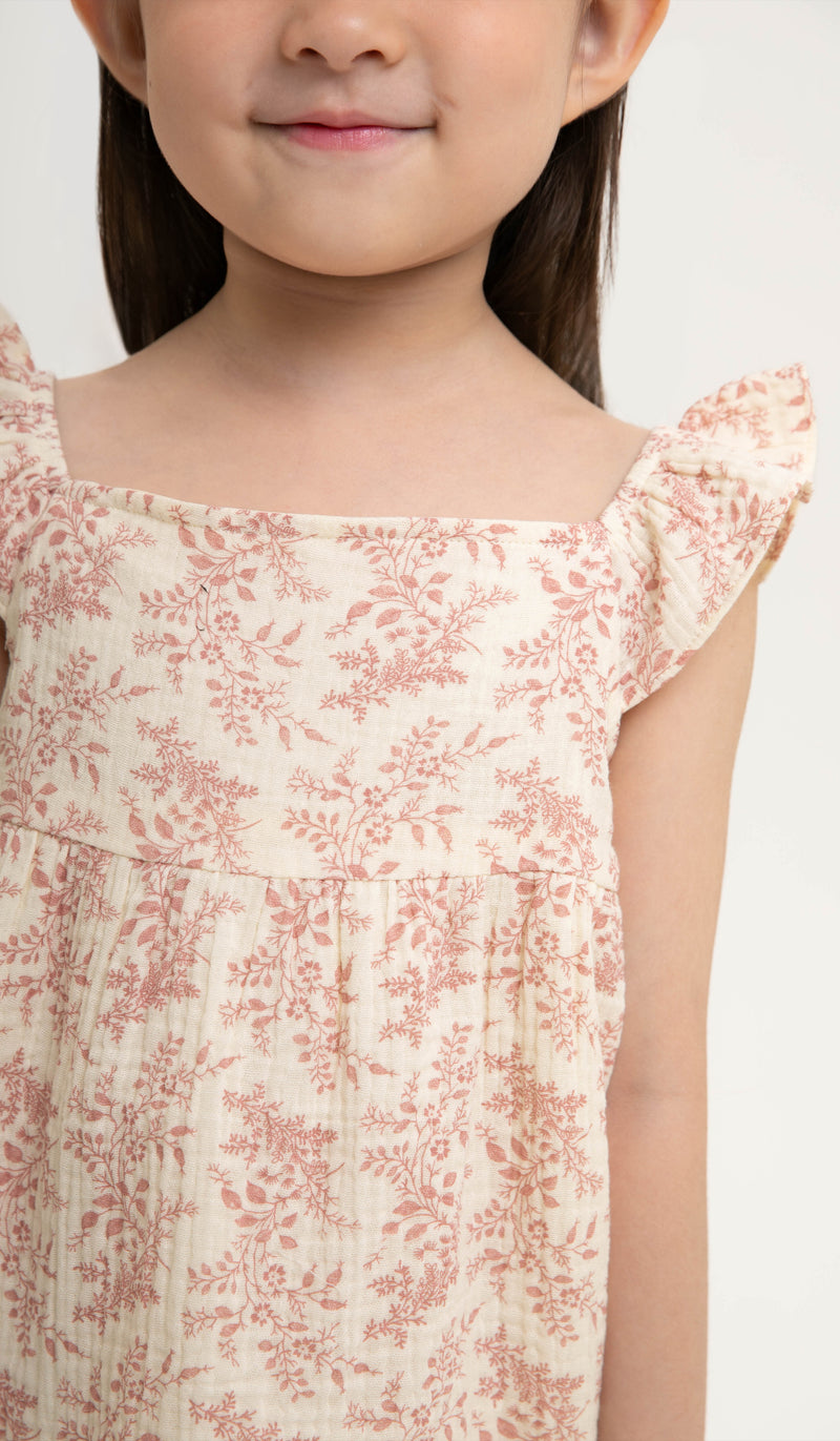 DIONE FLORAL KIDS PRINTED DRESS PINK