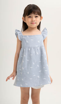 DANDELION KIDS PRINTED DRESS SKY