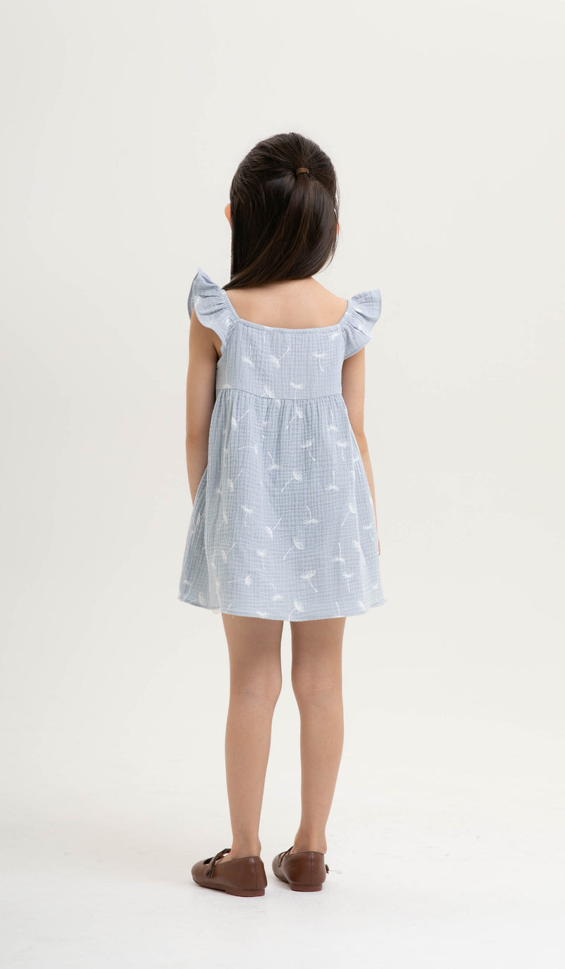 DANDELION KIDS PRINTED DRESS SKY